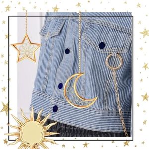 Denim Blue & White striped crop vest